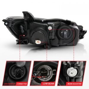 Toyota Camry 15-17 Projector Plank Style Headlights Black Amber (4DR) - Image 6