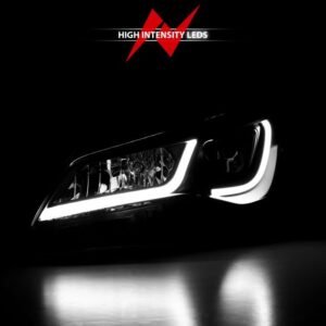 Toyota Camry 15-17 Projector Plank Style Headlights Black Amber (4DR) - Image 7