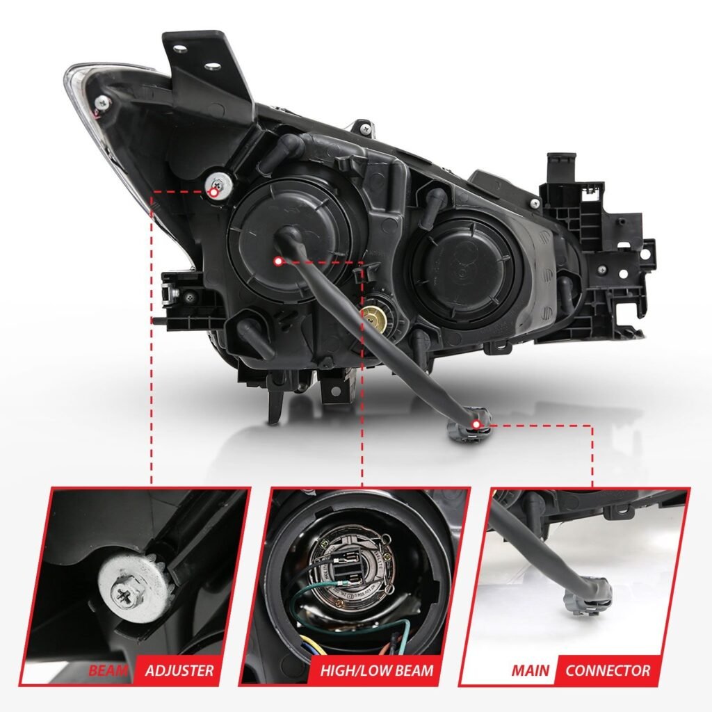 Mazda 3 14-16 Projector Halo Headlights Black