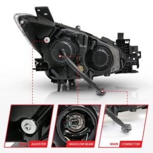 Mazda 3 14-16 Projector Halo Headlights Black - Image 5