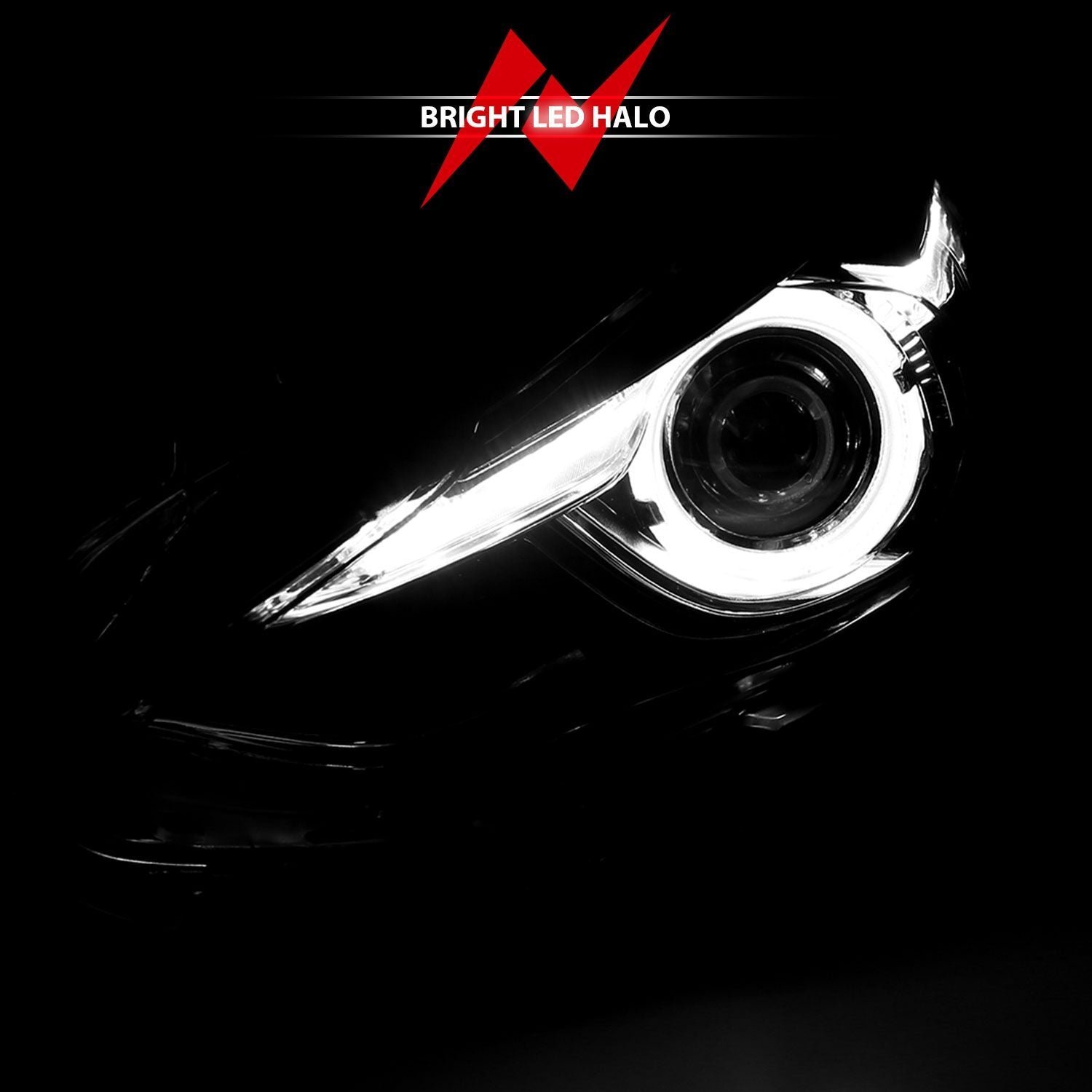 Mazda 3 14-16 Projector Halo Headlights Black - Image 6
