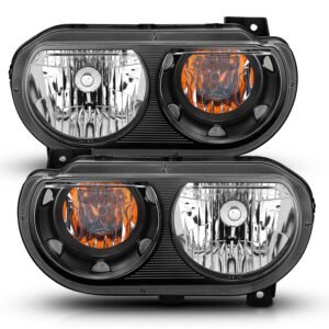 Dodge Challenger 08-14 Crystal Headlights Black - Image 2