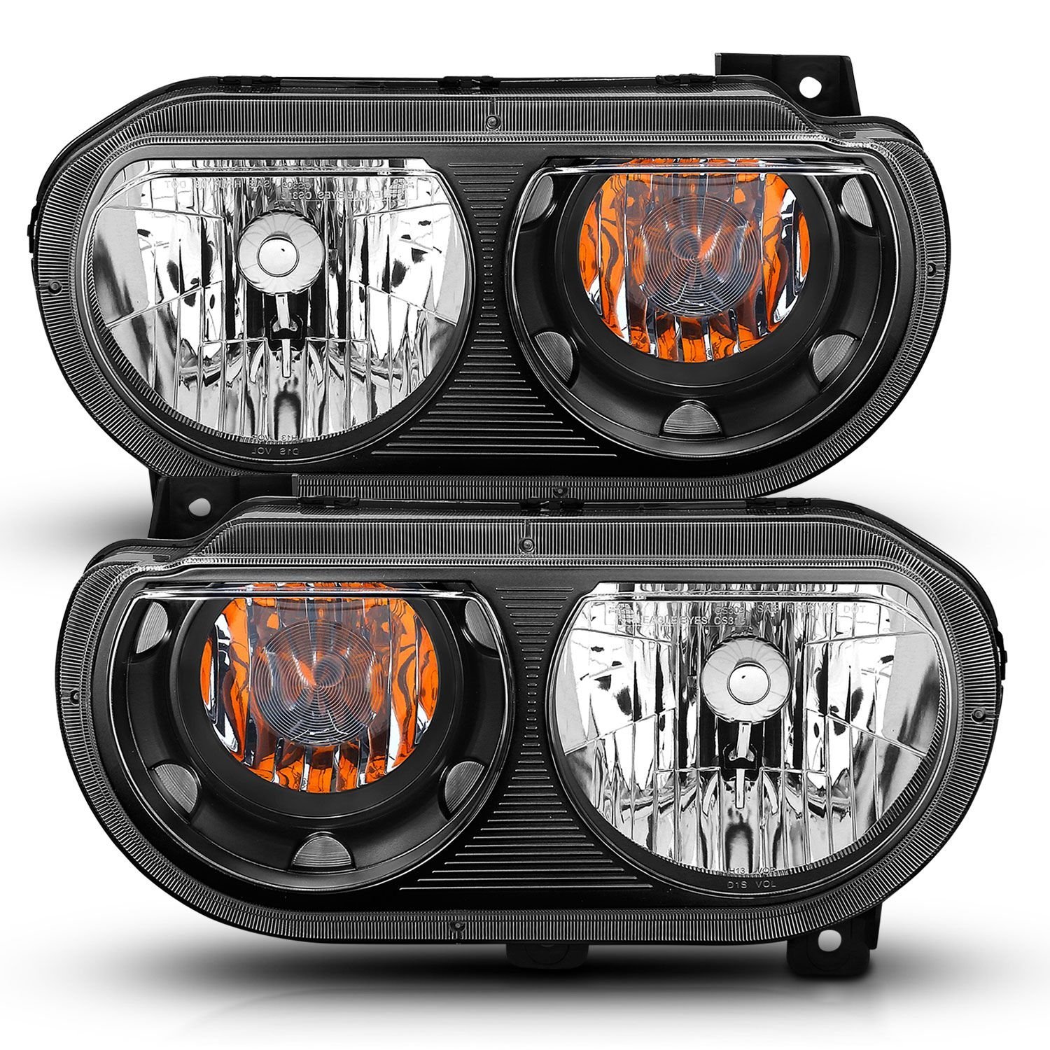 Dodge Challenger 08-14 Crystal Headlights Black - Image 2