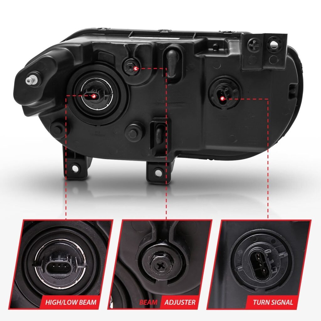 Dodge Challenger 08-14 Crystal Headlights Black