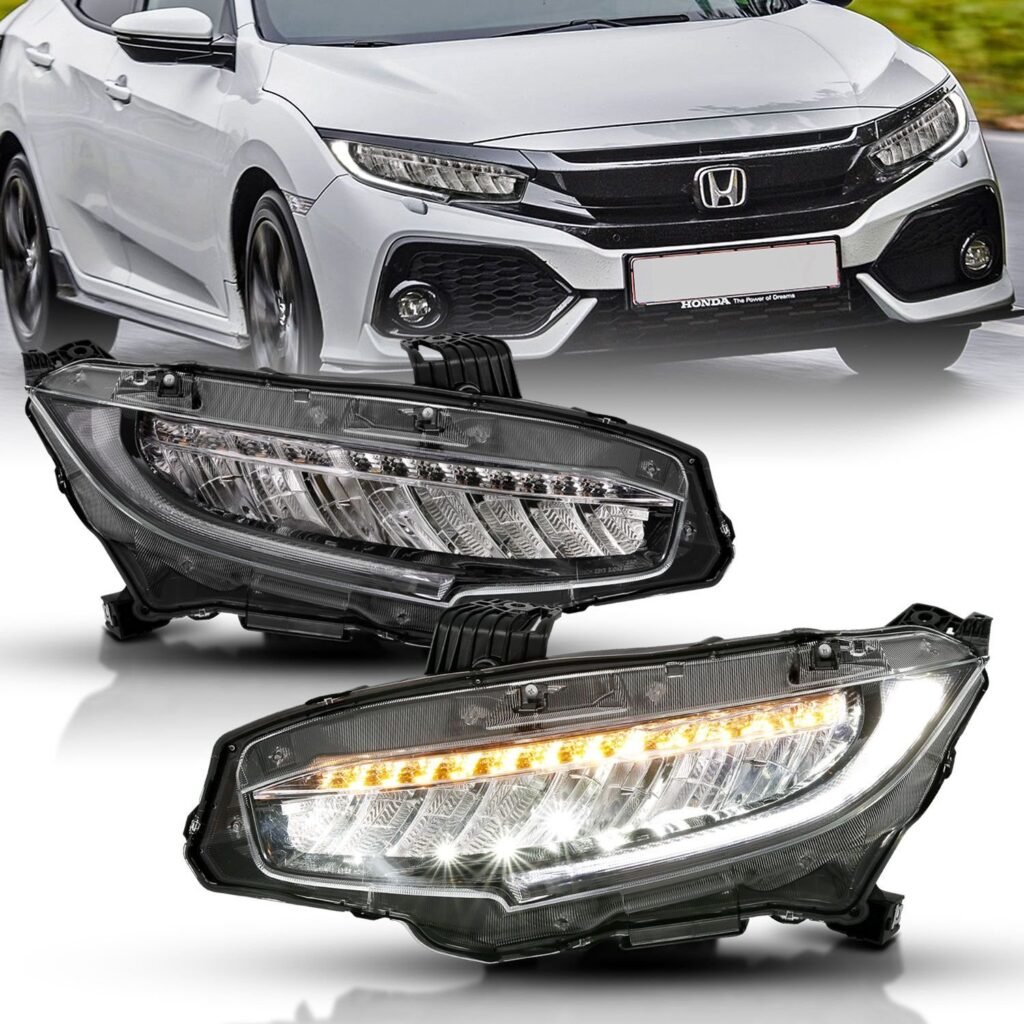 Honda Civic 16-18 4DR Led Crystal Plank Style Headlight