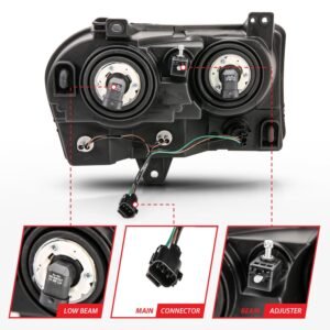 Chrysler 300 05-10 Crystal Headlight With Chrome Housing (for Halogen Models Only) - Image 2
