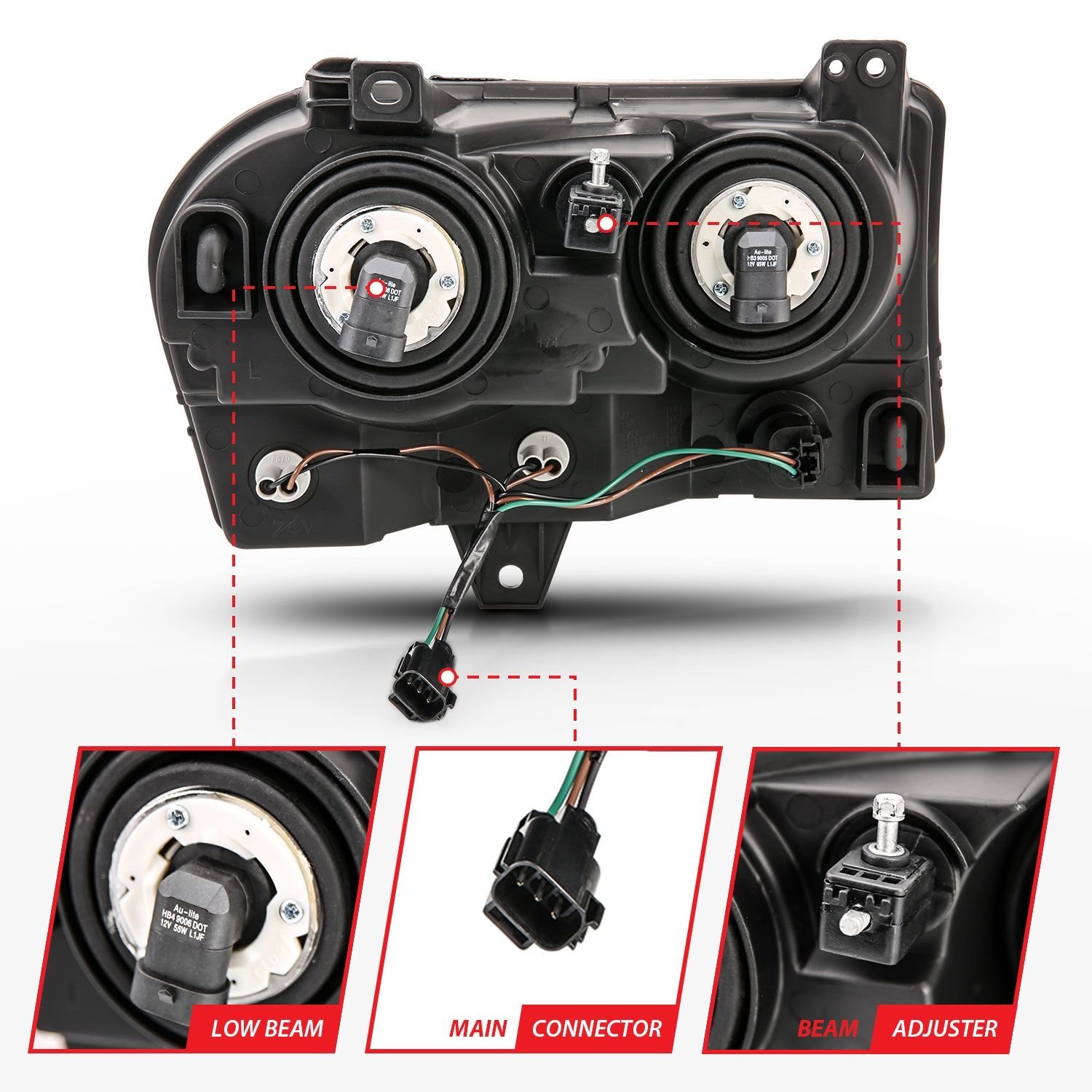 Chrysler 300 05-10 Crystal Headlight With Chrome Housing (for Halogen Models Only) - Image 2