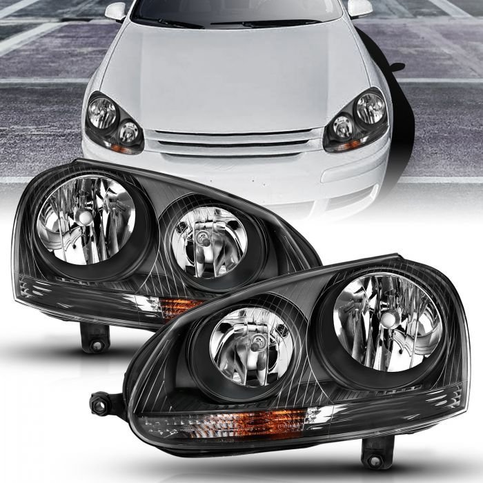 Volkswagen US Rabbit 06-09 / Jetta 05-10 / Gti 06-09 Crystal Headlight Black