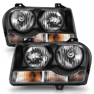 Chrysler 300 05-10 Crystal Headlights W/ Black Housing (for Halogen Models Only) - Image 2