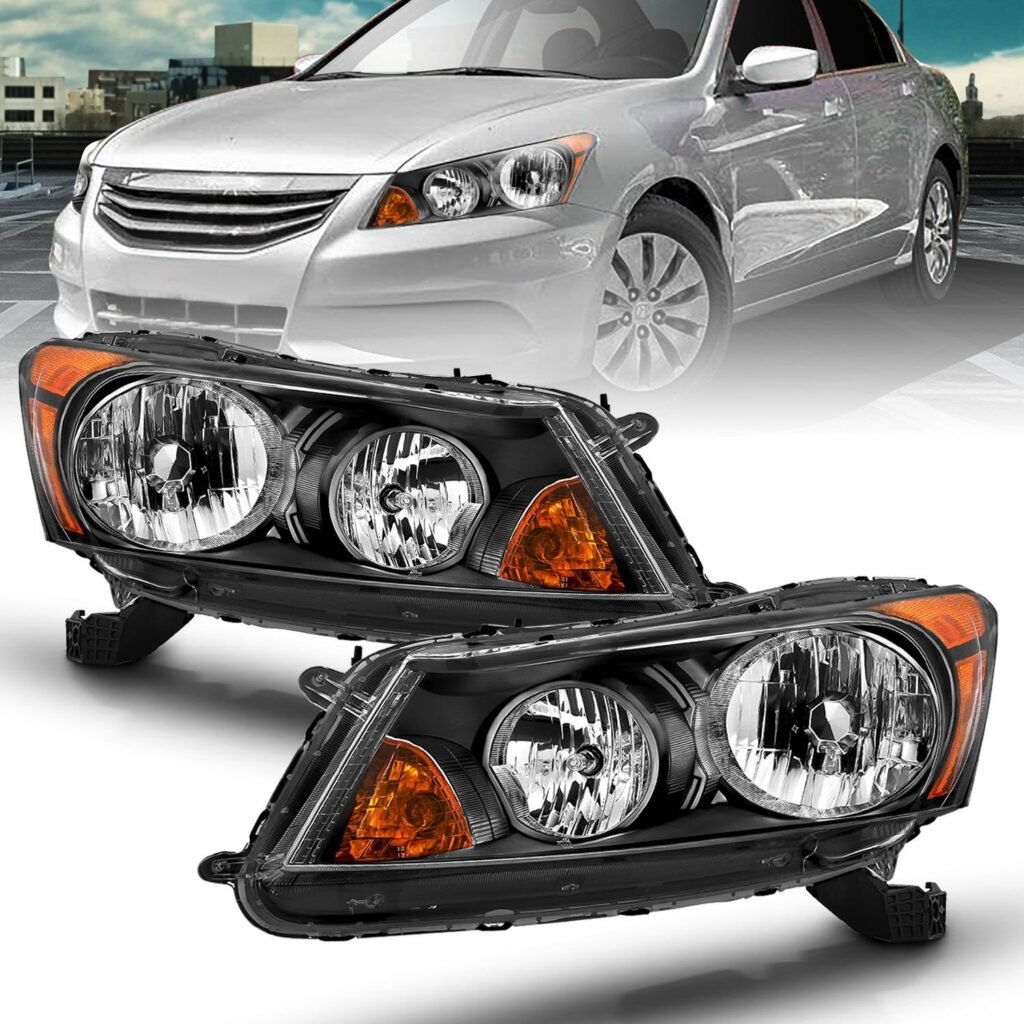 Honda Accord 4DR 08-12 Black Headlights