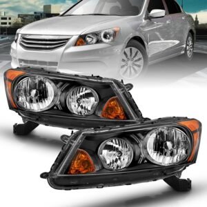 Honda Accord 4DR 08-12 Black Headlights - Image 1