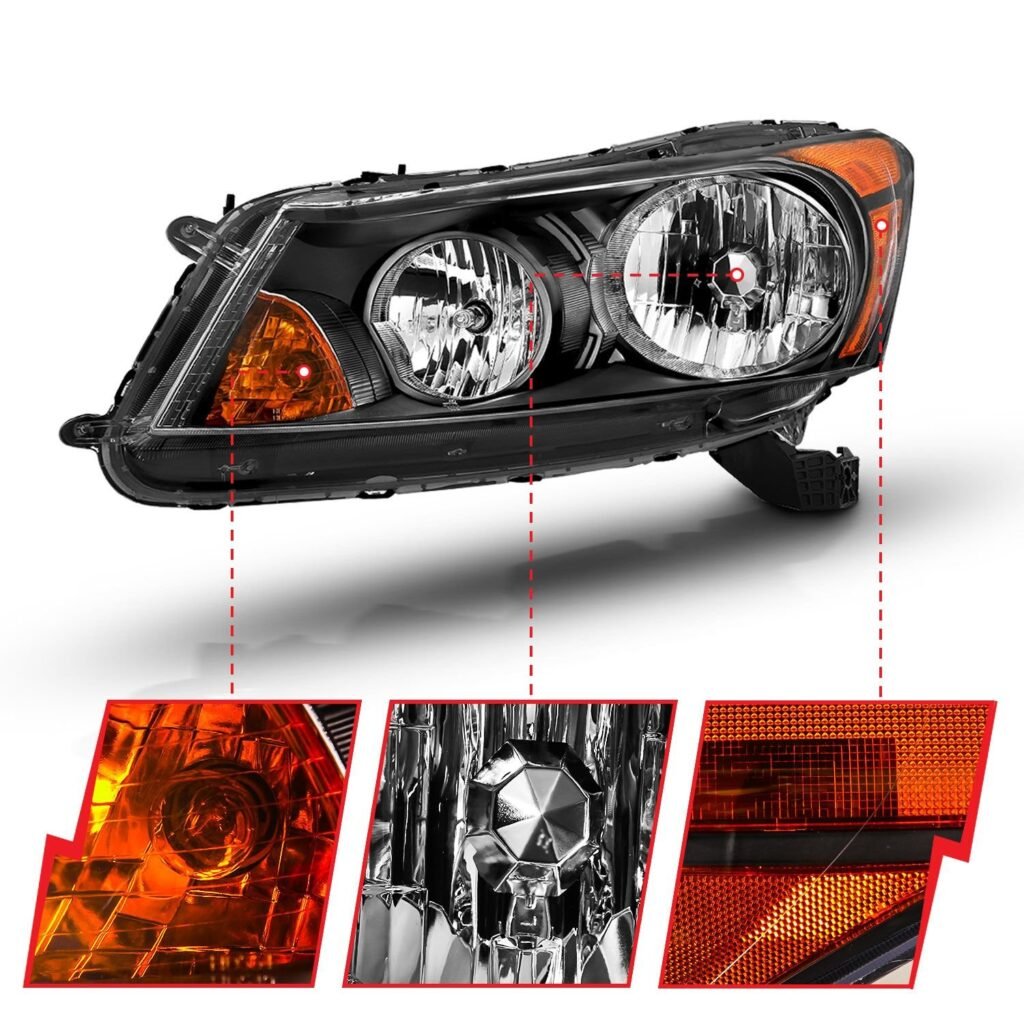 Honda Accord 4DR 08-12 Black Headlights