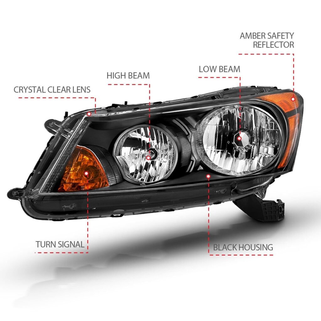Honda Accord 4DR 08-12 Black Headlights