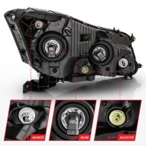 Honda Accord 4DR 08-12 Black Headlights - Image 5