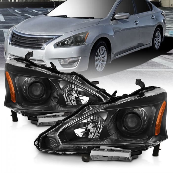 Nissan Altima 13-15 4DR Projector Headlights Black