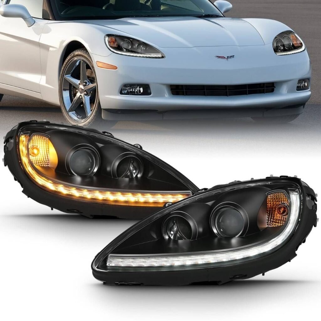 Chevy Corvette 05-13 Plank Style Projector Headlights Black