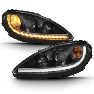 Chevy Corvette 05-13 Plank Style Projector Headlights Black - Image 4