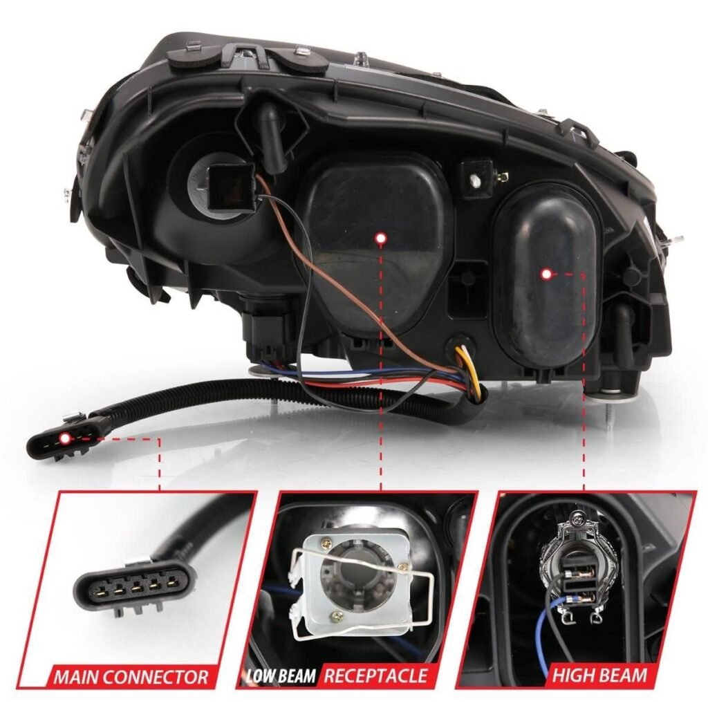Chevy Corvette 05-13 Plank Style Projector Headlights Black