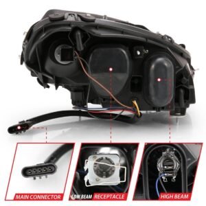Chevy Corvette 05-13 Plank Style Projector Headlights Black - Image 5