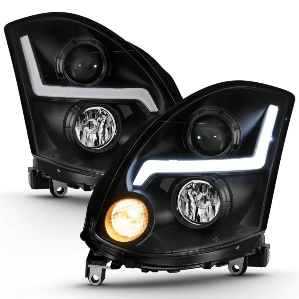 Infiniti G35 2DR 03-07 Projector Headlight Plank Style Black