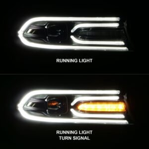 Dodge Charger 15-22 Projector Headlights Plank Style Black - Image 6