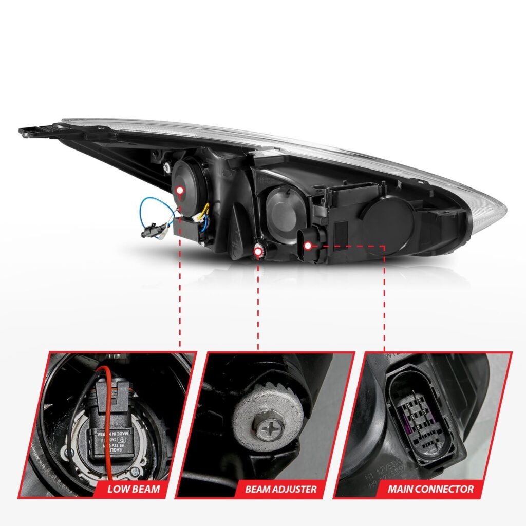 Ford Focus 15-18 Projector Headlights Black
