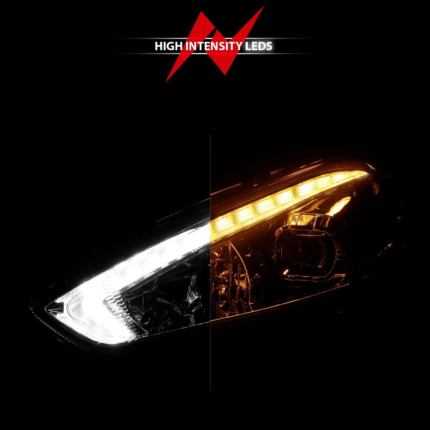Ford Focus 15-18 Projector Headlights  Black - Image 6
