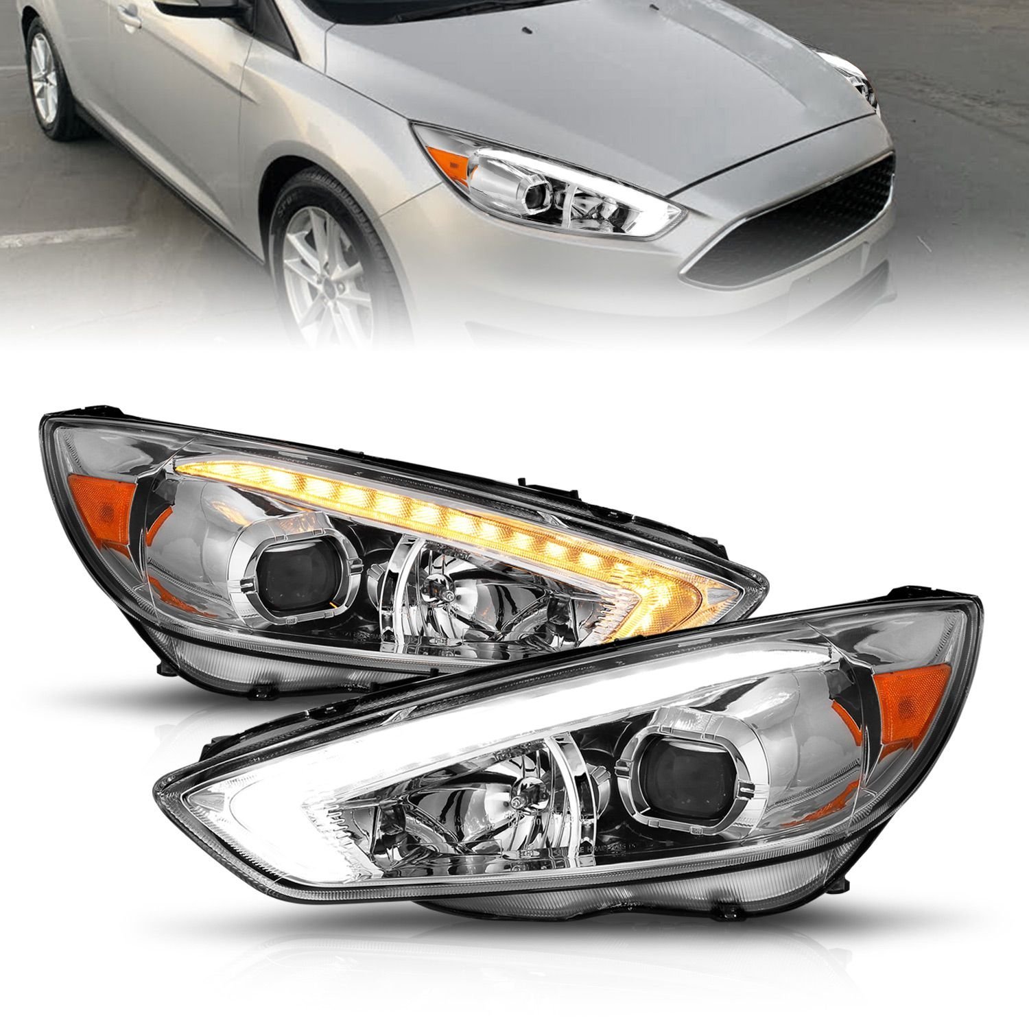Ford Focus 15-18 Projector Headlights - Image 1