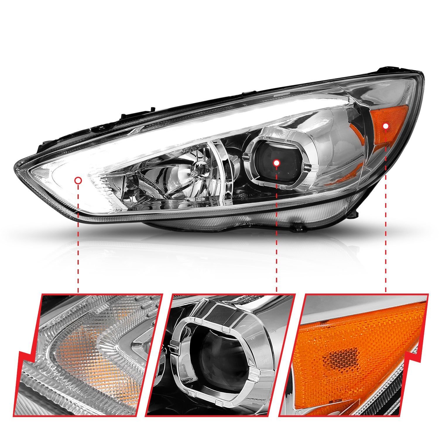 Ford Focus 15-18 Projector Headlights - Image 3