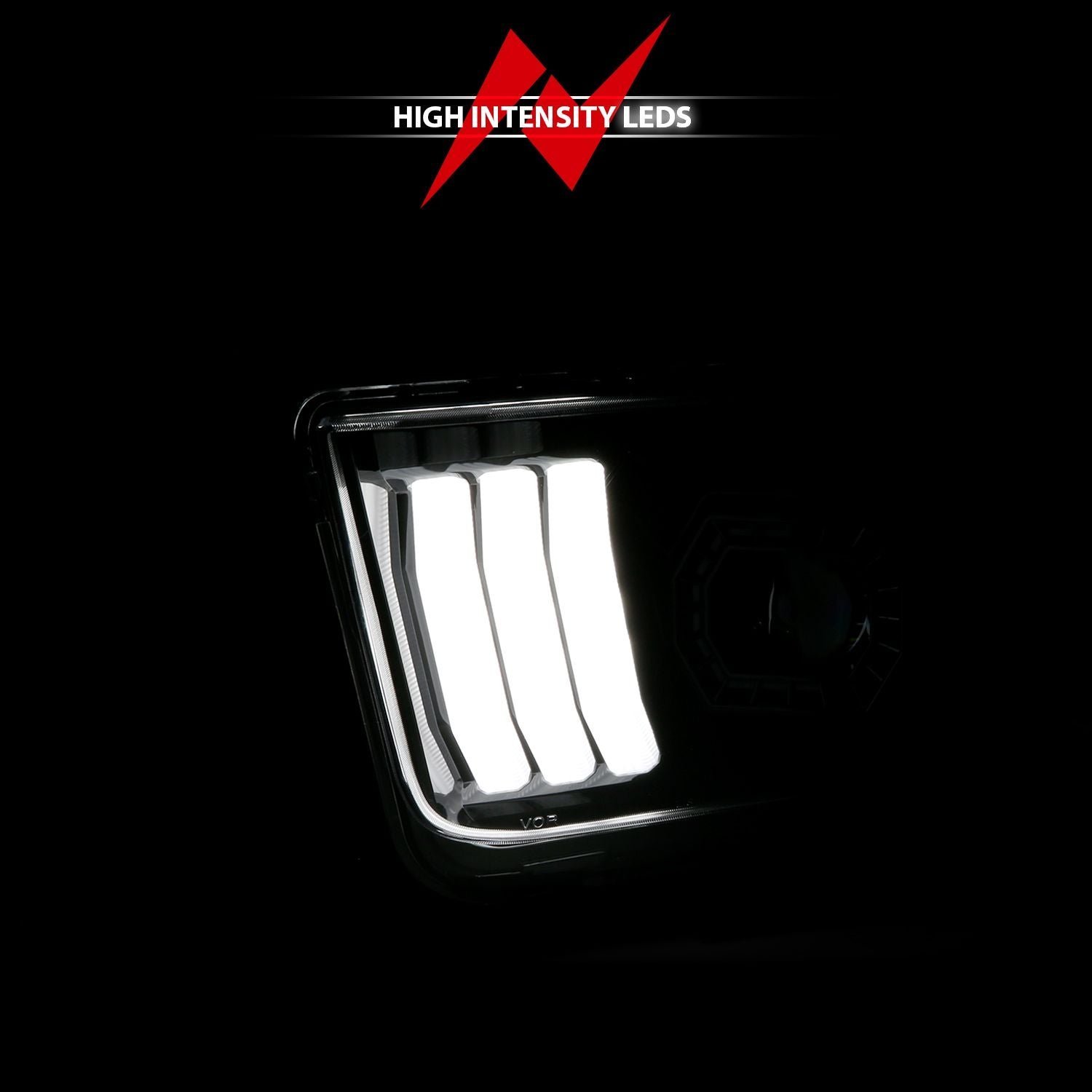 Ford Mustang 05-09 Projector Light Bar Style Headlights Black - Image 6