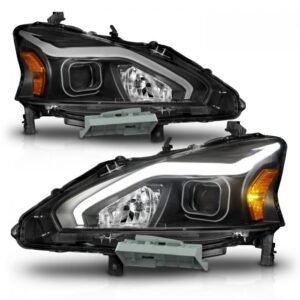 Nissan Altima 13-15 4DR Projector Light Bar G2 Headlights Black Clear Amber - Image 2