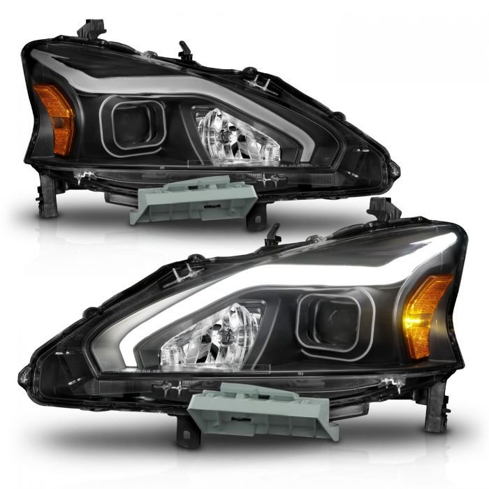 Nissan Altima 13-15 4DR Projector Light Bar G2 Headlights Black Clear Amber