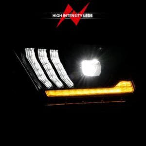 Ford Mustang 13-14 Full LED Light Bar Style Projector Headlights Black - Image 6