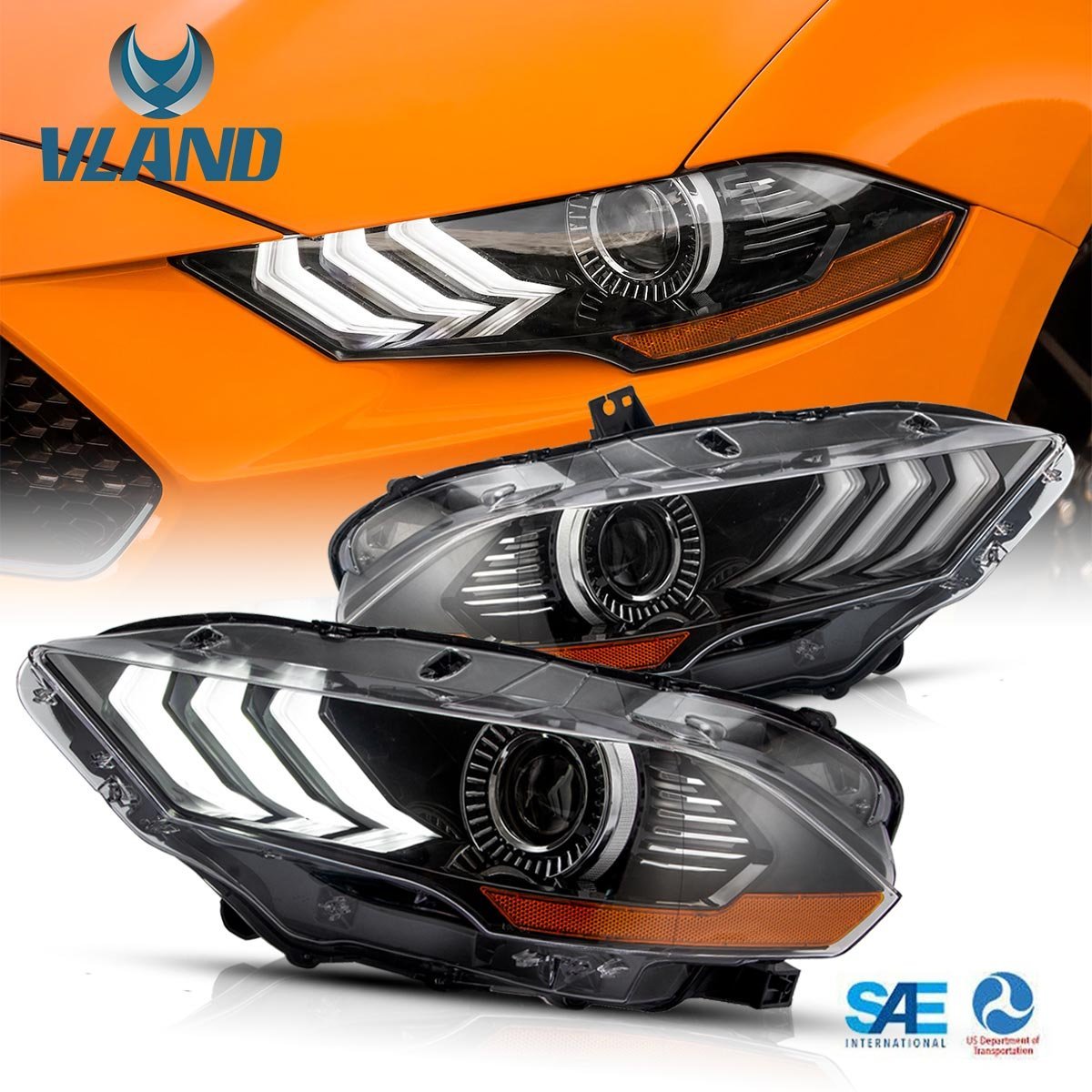 VLAND LED & RGB Projector Headlights For Ford Mustang GT and EcoBoost Models 2018-2022 - Image 20