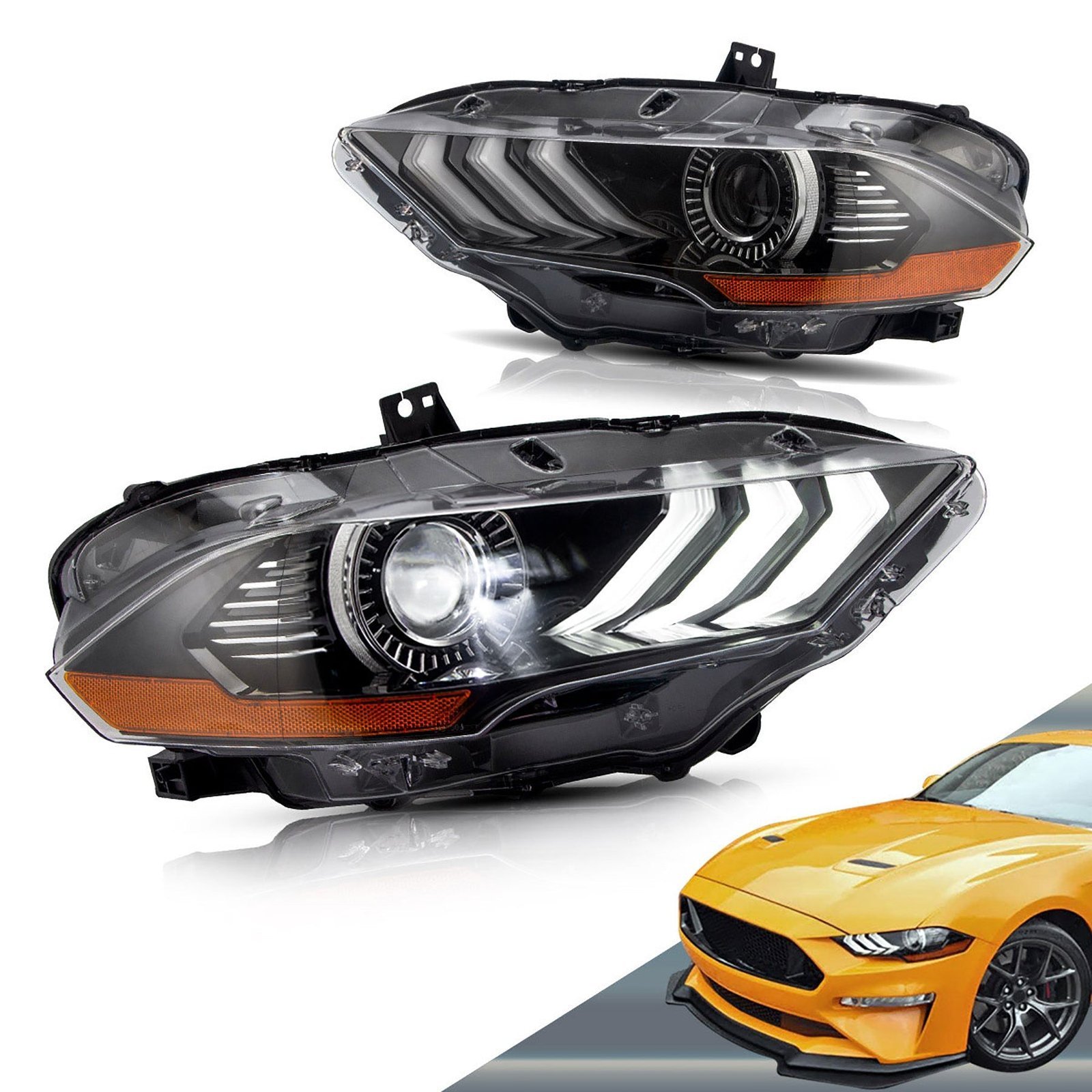VLAND LED & RGB Projector Headlights For Ford Mustang GT and EcoBoost Models 2018-2022 - Image 22