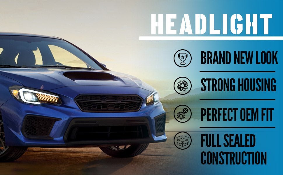 VLAND LED Dual Beam Projector Headlights For Subaru WRX 2015-2021 [DOT. SAE.]