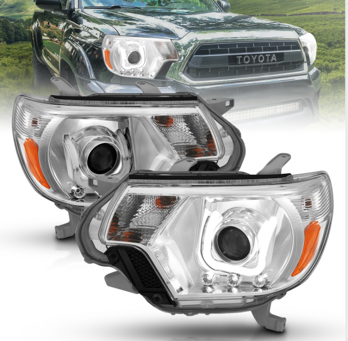 Toyota Tacoma 12-15 Projector Headlights W/ U-bar Chrome Housing