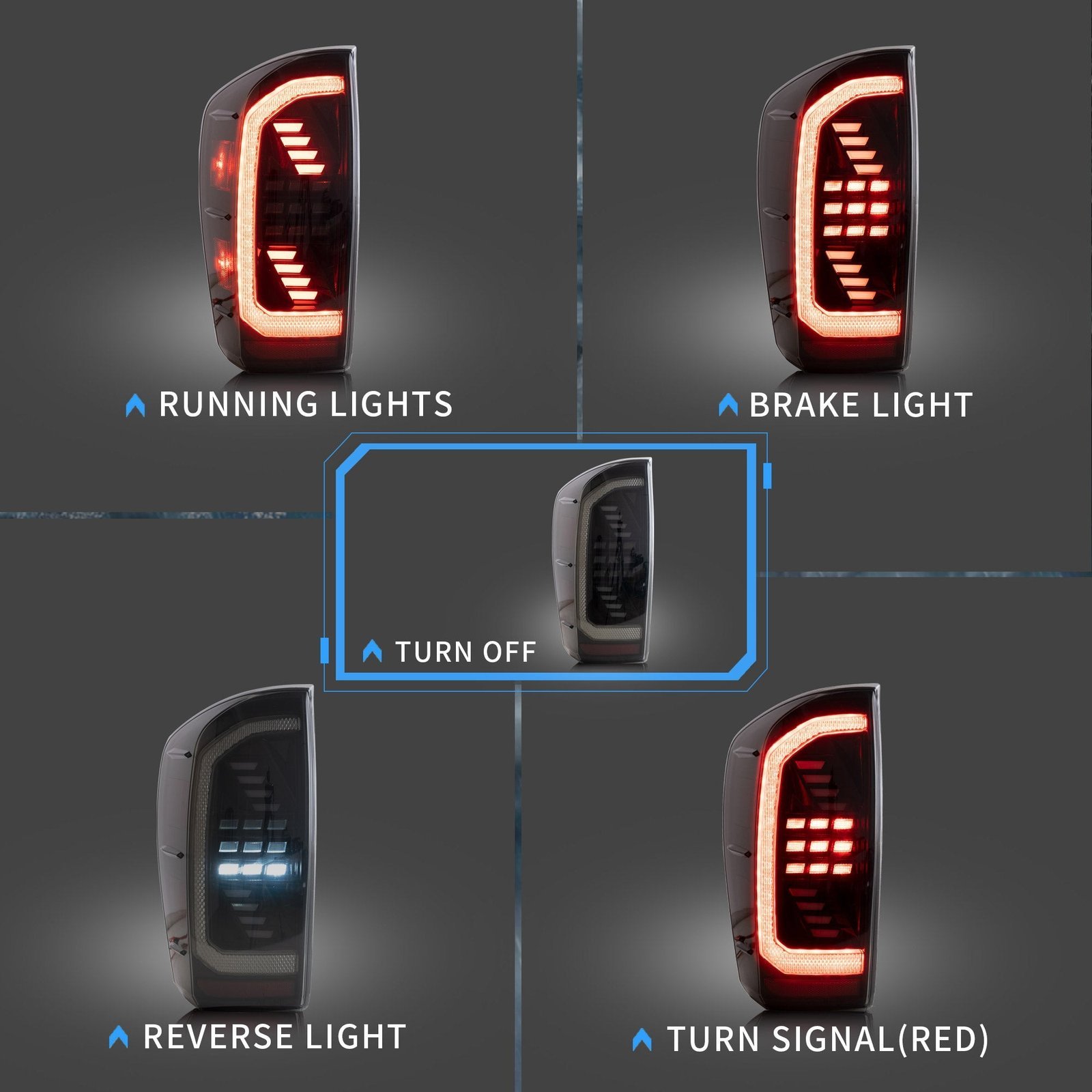 VLAND LED Tail Lights For Toyota Tacoma 2016-2021 - Image 8