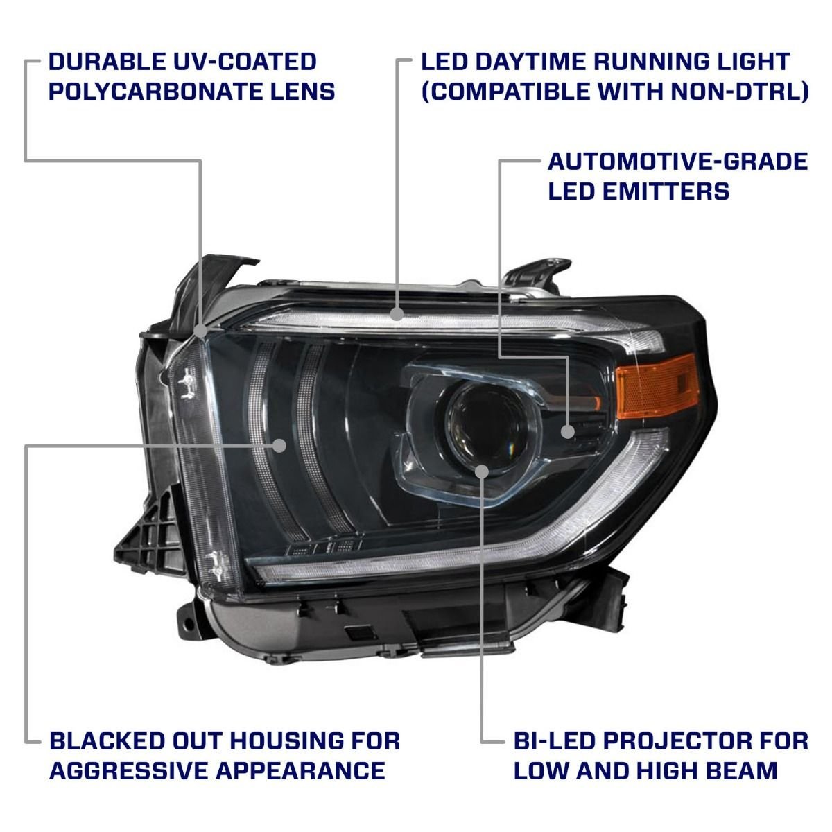 2014-2021 Toyota Tundra LED Projector Headlights (pair) - Image 7