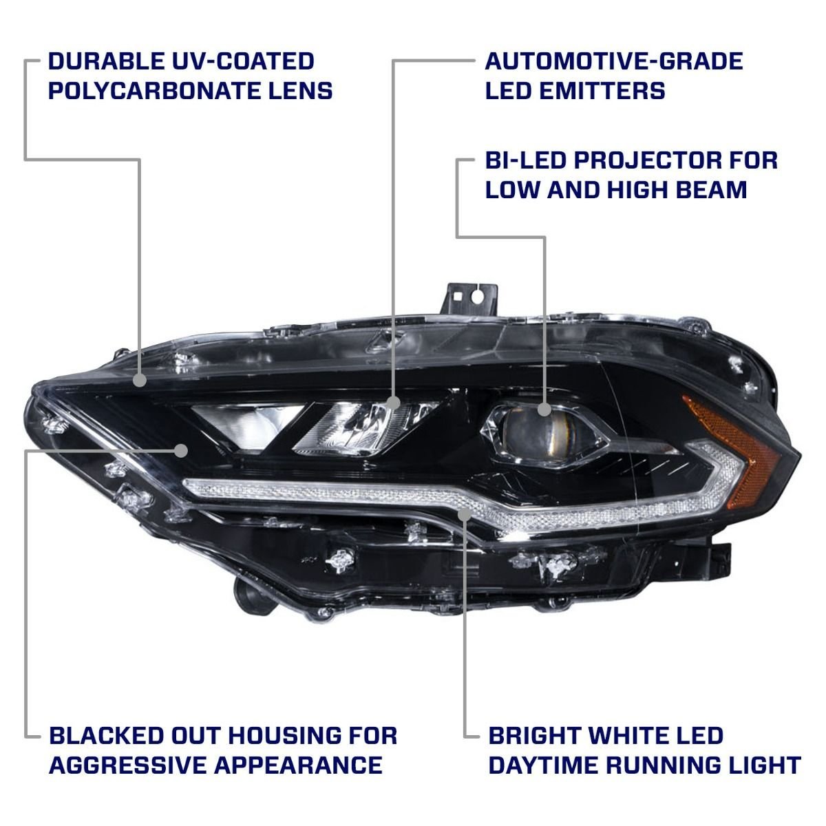 2018-2023 Ford Mustang LED Headlights (pair) - Image 8