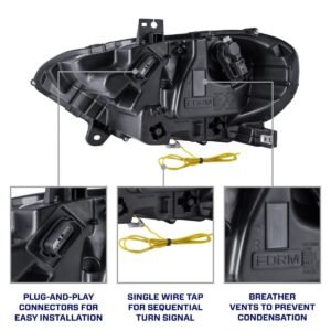 2018-2023 Ford Mustang LED Headlights (pair) - Image 9