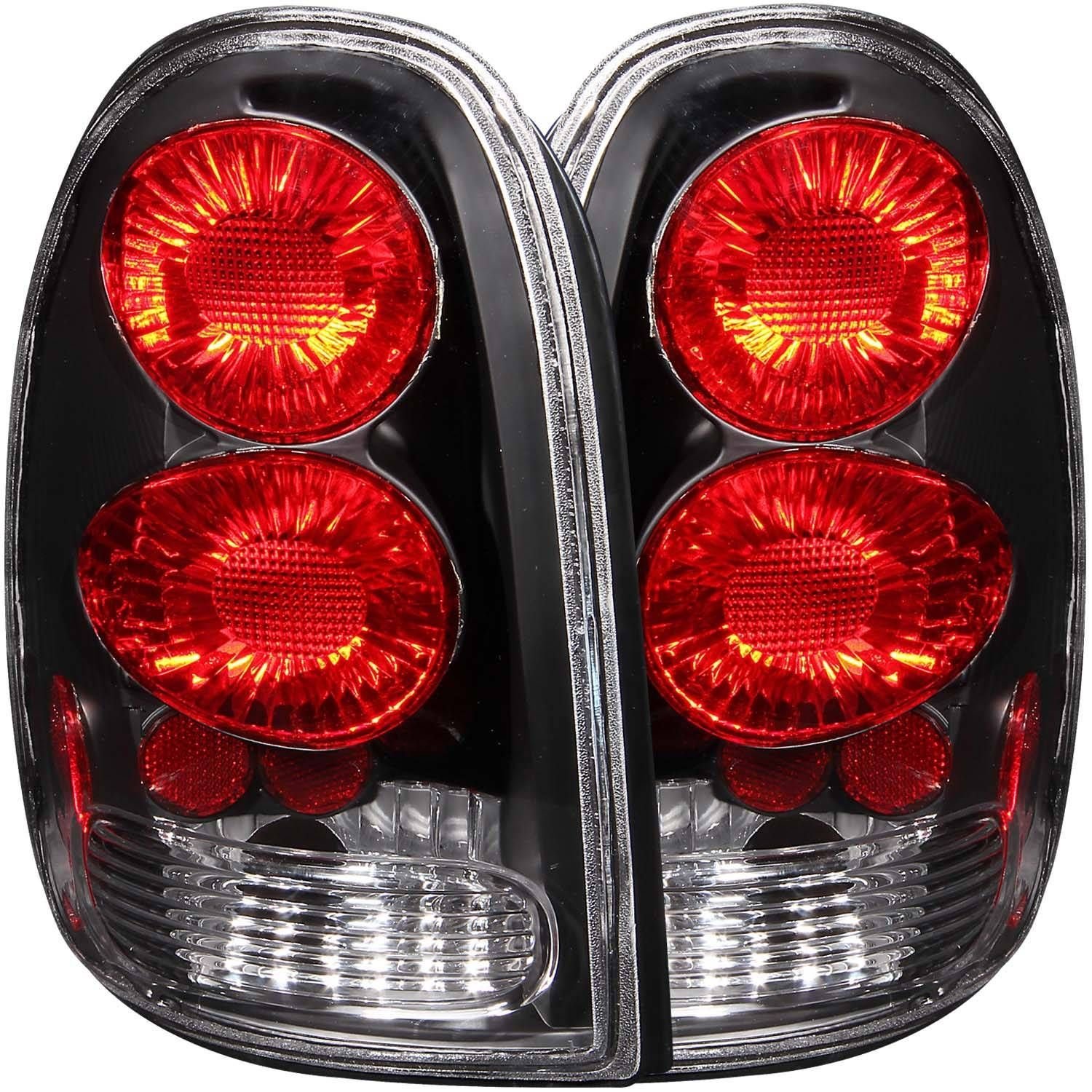 DODGE CARAVAN 96-00 / PLYMOUTH VOYAGER 96-00 / DODGE DURANGO 98-03 / CHRYSLER TOWN & COUNTRY VAN 96-00 TAIL LIGHTS BLACK - Image 1