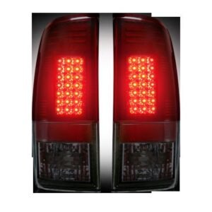 Ford Super Duty F250HD/350/450/550 99-07 & F150 97-03 Tail Lights LED Dark Red Smoked - Image 2
