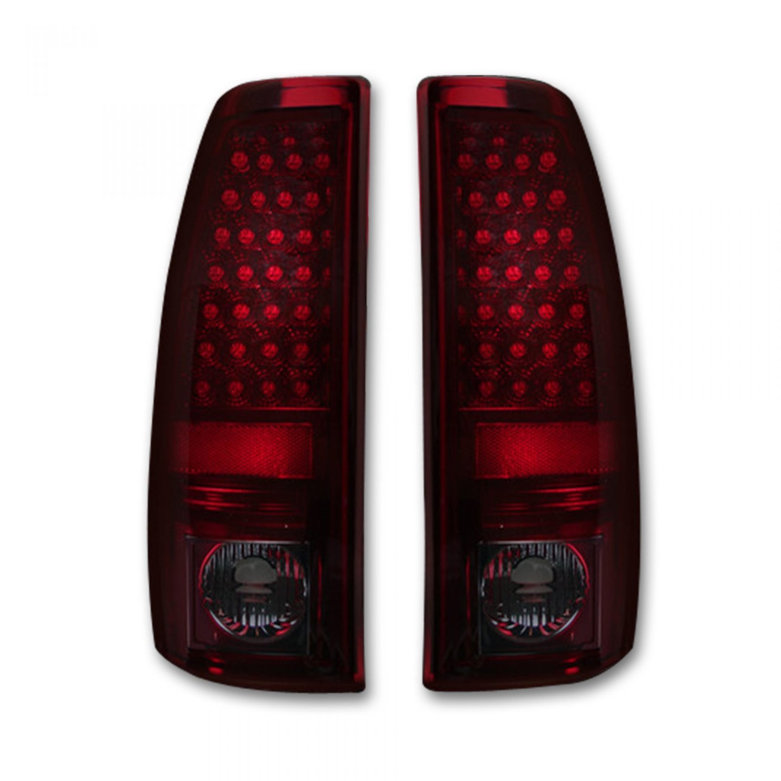 Chevy Silverado & GMC Sierra 99-07 Tail Lights LED in Dark Red Smoked - Image 1