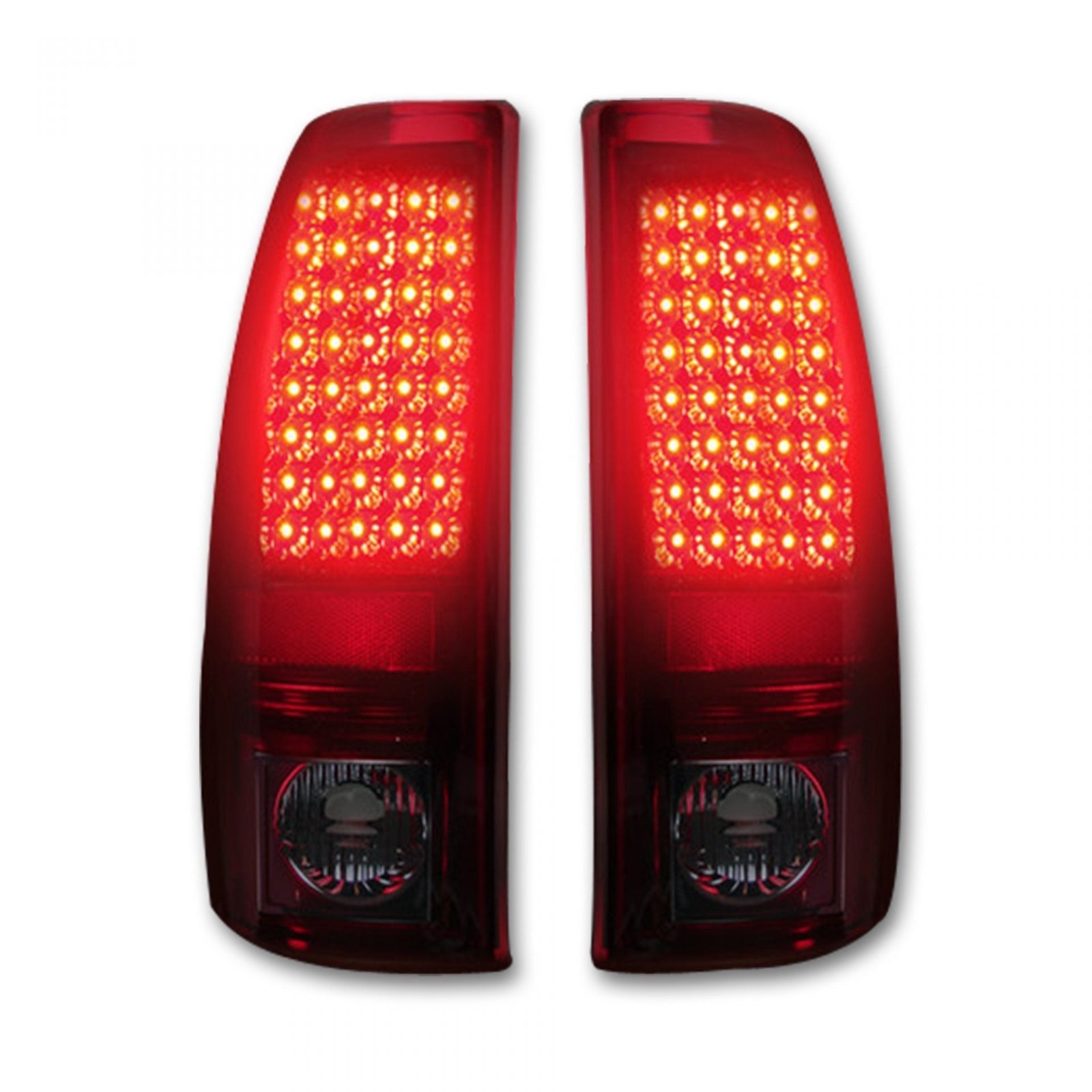 Chevy Silverado & GMC Sierra 99-07 Tail Lights LED in Dark Red Smoked - Image 2