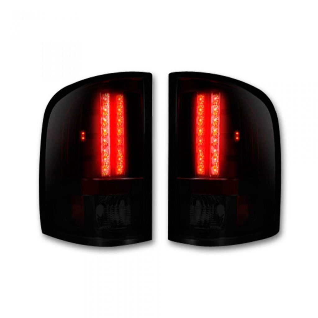 Chevy Silverado Single-Wheel 07-13 & 07-14 GMC Sierra 07-14 Tail Lights LED Red Smoked