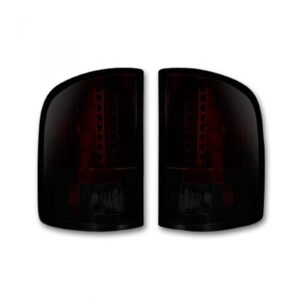 GMC Sierra 07-13 Tail Lights LED in Dark Red Smoked - Image 2