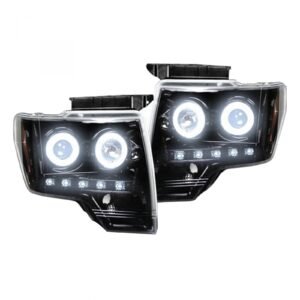 Ford F150 & Raptor 09-14 Projector Headlights CCFL Halos & DRL Smoked/Black - Image 1