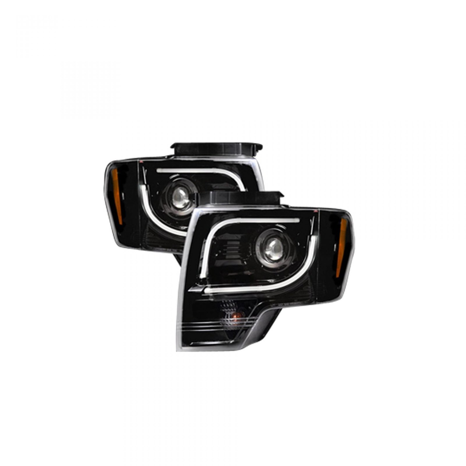 Ford F150 & Raptor 09-14 Projector Headlights OLED Halos & DRL Smoked/Black - Image 1