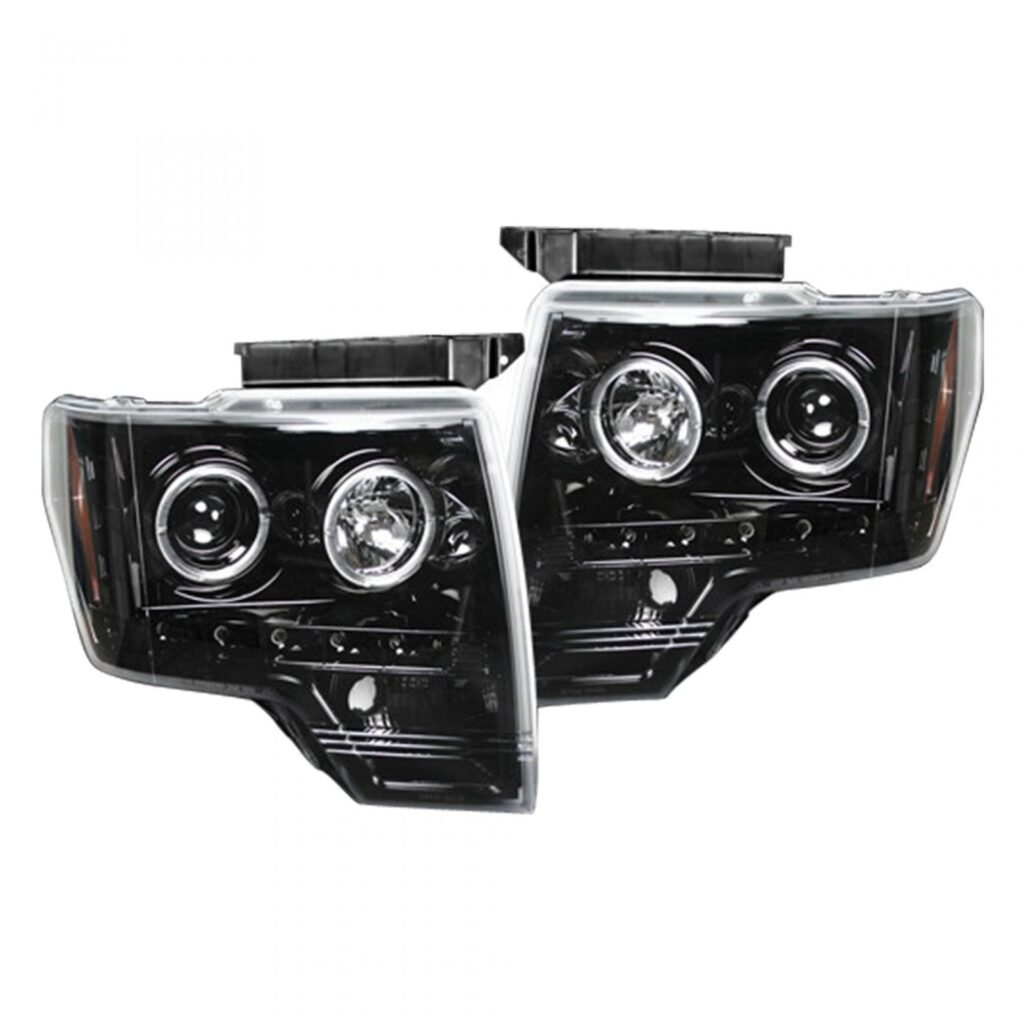 Ford F150 & Raptor 09-14 Projector Headlights CCFL Halos & DRL Smoked/Black